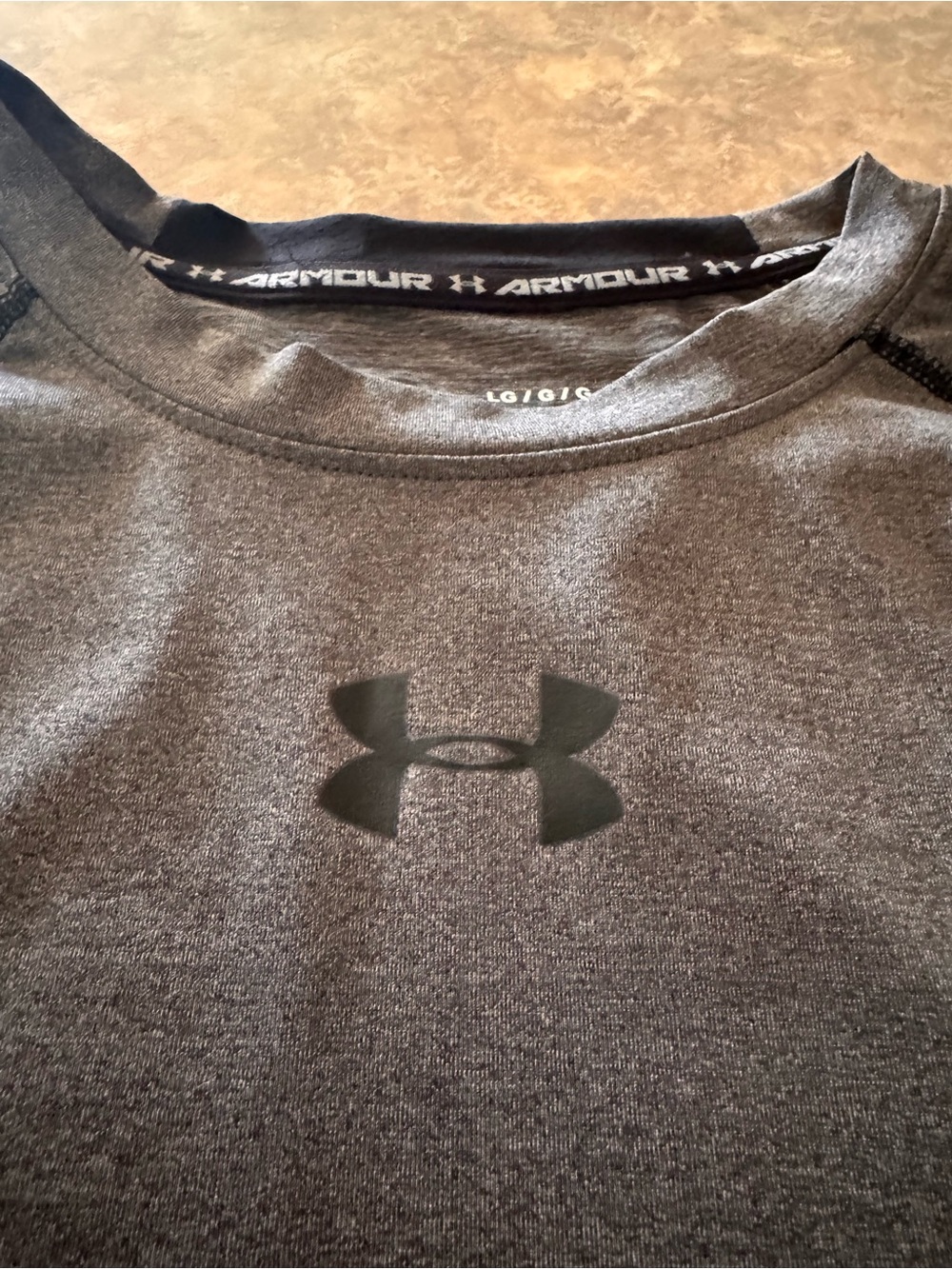 Under Armour Men’s HeatGear Compression Top - Charcoal Gray - Picture 3 of 5